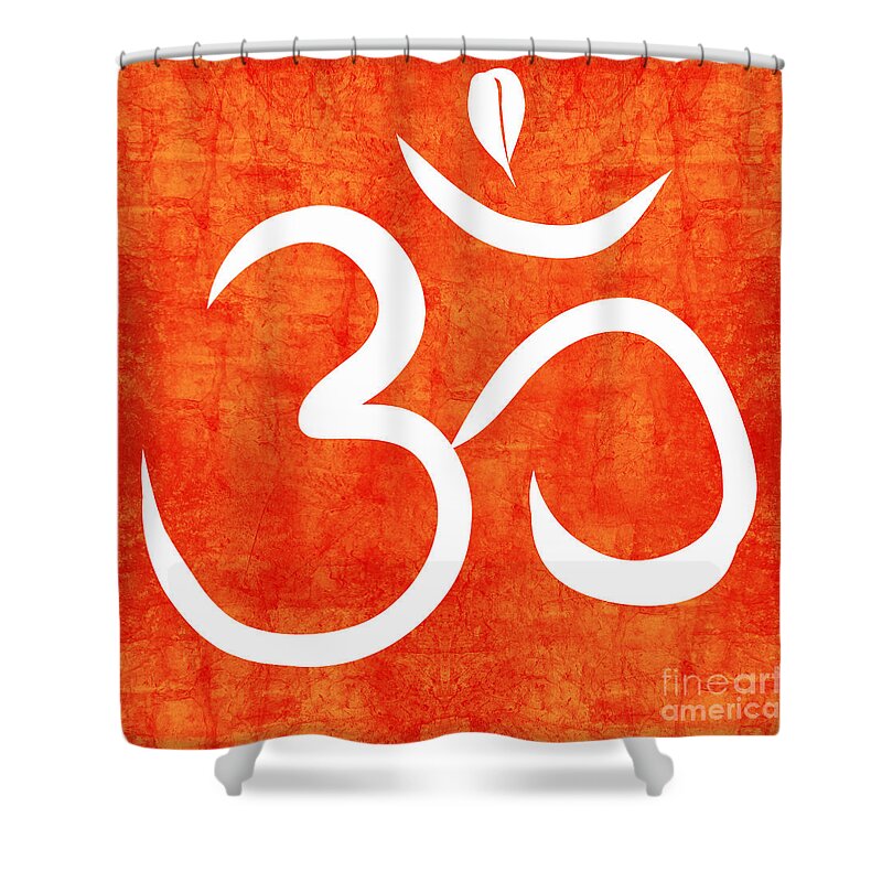 Om Shower Curtain featuring the painting Om Spice by Linda Woods