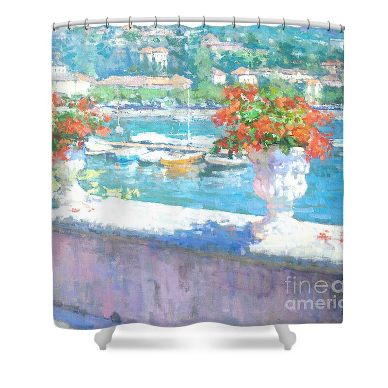Lenno Shower Curtain featuring the painting The Glory Of Summer by Jerry Fresia