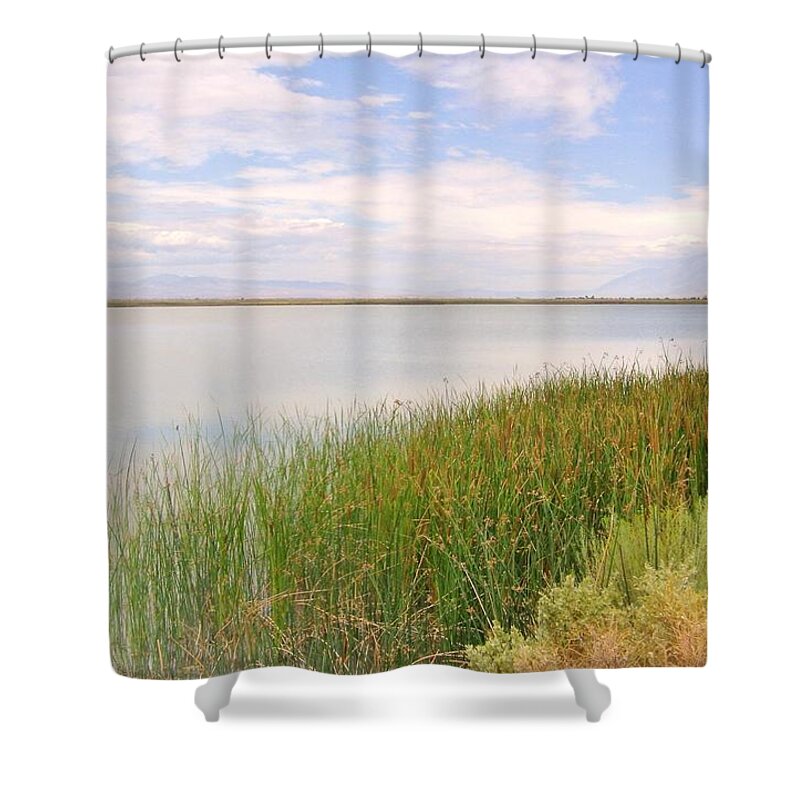 Water Shower Curtain featuring the photograph On Shore by Marilyn Diaz