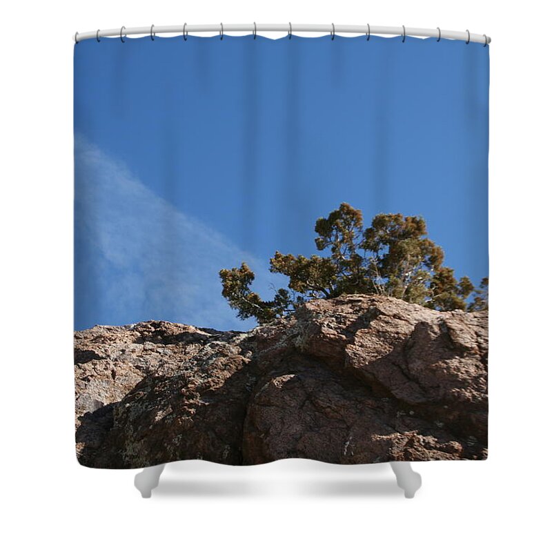 Rock Shower Curtain featuring the photograph On the edge by David S Reynolds