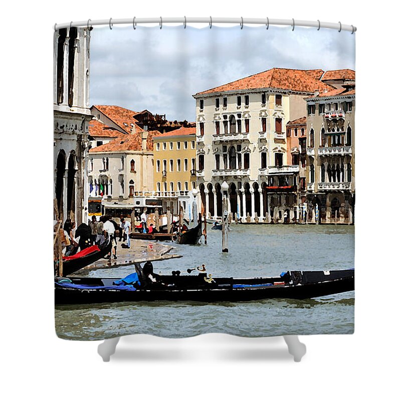 Venice Shower Curtain featuring the photograph On the Grand Canal by Mick Burkey