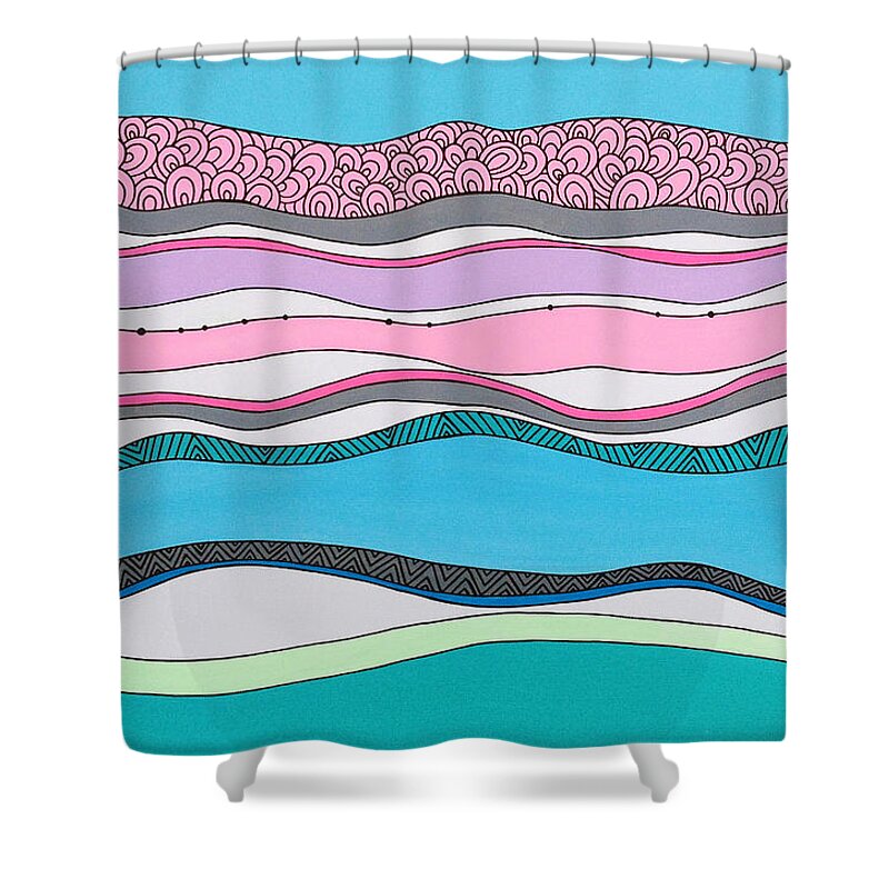Susan Claire Shower Curtain featuring the photograph On The Horizon by MGL Meiklejohn Graphics Licensing