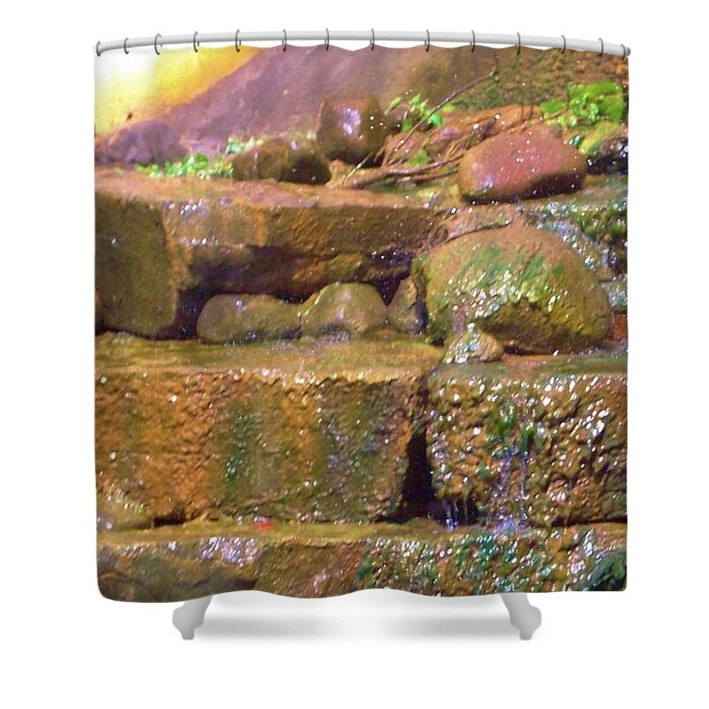 Water Shower Curtain featuring the photograph Rainbows on the Rocks by Sharon Ackley