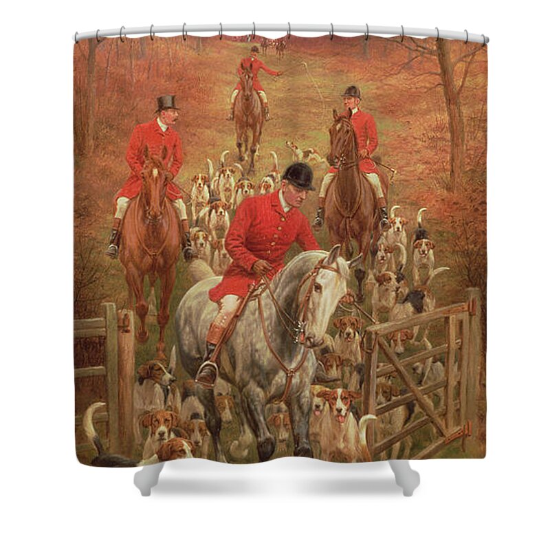 Foxhunting Shower Curtain featuring the painting On The Scent, 1906 by Edward Algernon Stuart Douglas