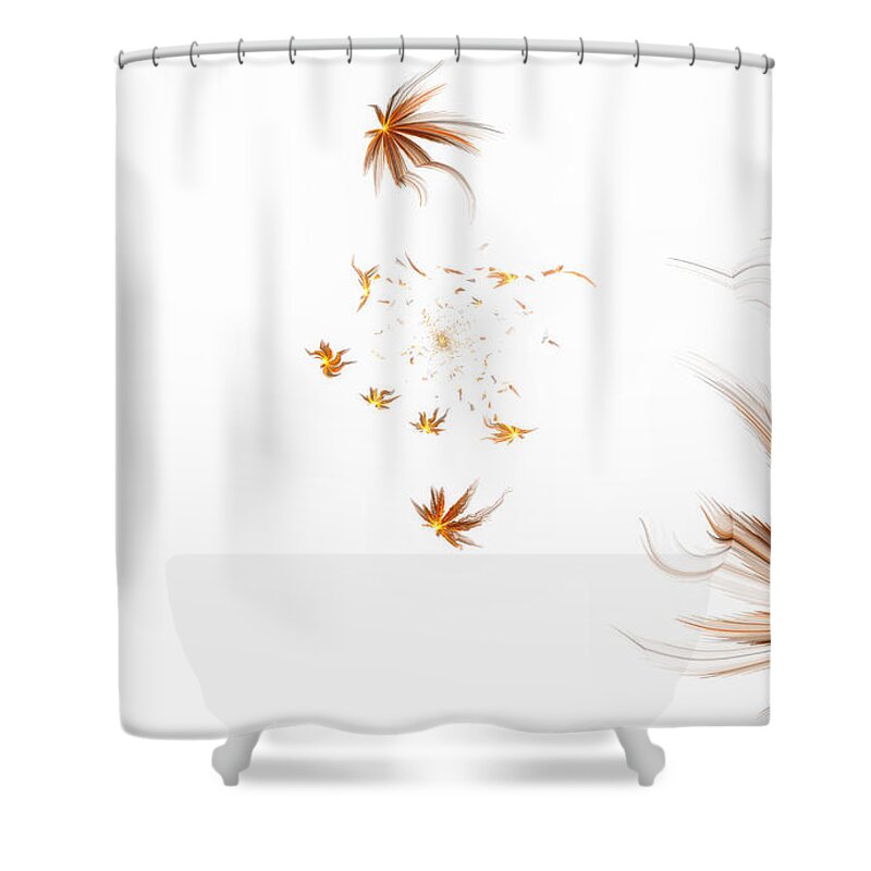 Seeds Shower Curtain featuring the digital art On The Wind by Gary Blackman