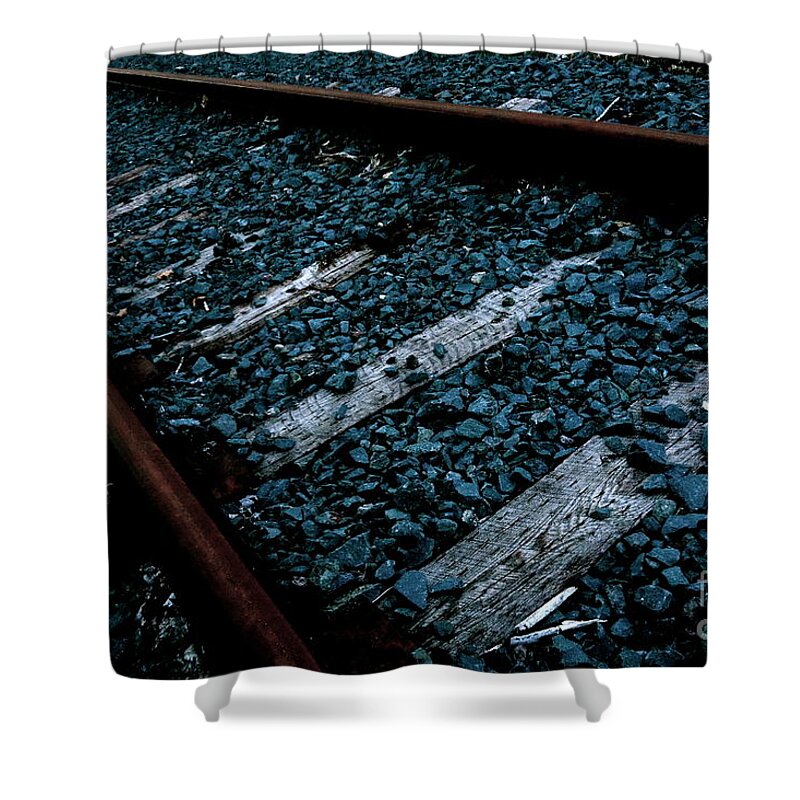 Railroad Shower Curtain featuring the photograph On Track by Jacqueline Athmann