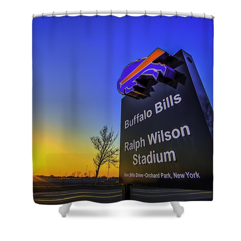 Buffalo Photographs Shower Curtain featuring the photograph One Bills Drive by John Angelo Lattanzio
