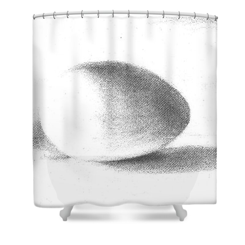 Still Life Shower Curtain featuring the drawing One Egg Only by Maria Hunt