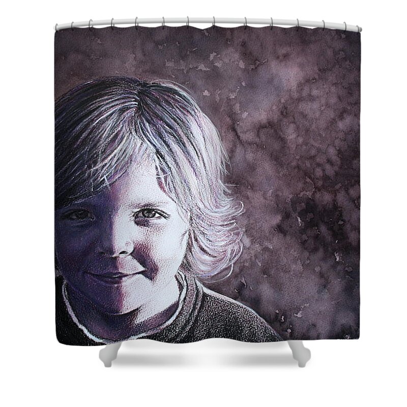 Jan Lawnikanis Shower Curtain featuring the painting One of a Kind by Jan Lawnikanis