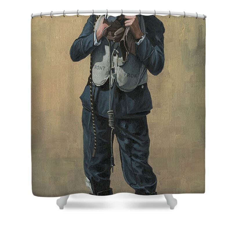 Battle Of Britain Shower Curtain featuring the painting One of The Few by Wade Meyers