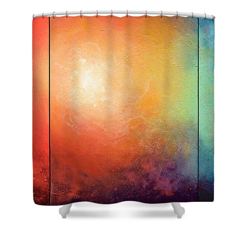 Abstract Shower Curtain featuring the painting One Verse by Jaison Cianelli