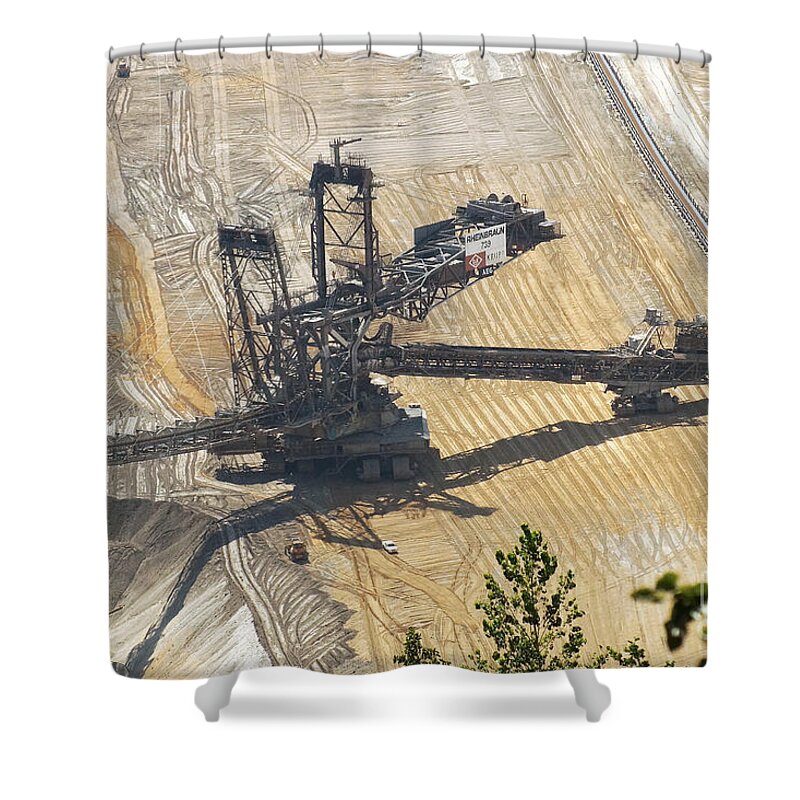 Prott Shower Curtain featuring the photograph Open Pit Brown Coal Mining 6 by Rudi Prott
