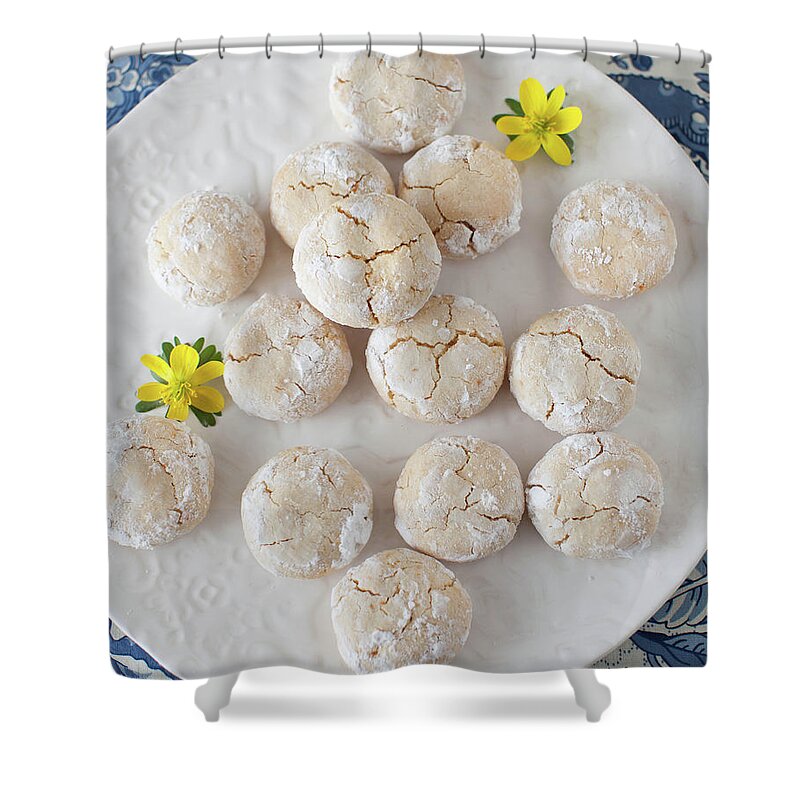 Newtown Shower Curtain featuring the photograph Orange-coconut Cream Cheese Cookies by Yelena Strokin