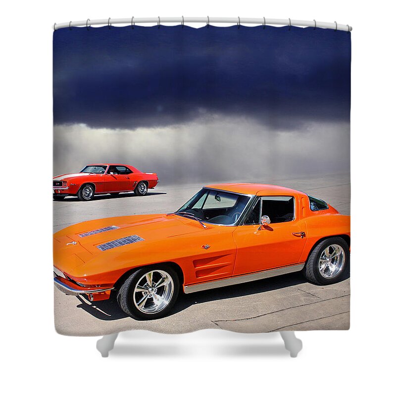Chevrolet Shower Curtain featuring the photograph Orange Crush by Christopher McKenzie
