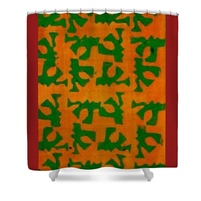 Color Design Shower Curtain featuring the painting Orange Delight Notecard by Suzanne Berthier