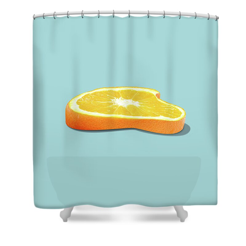 Orange Shower Curtain featuring the photograph Orange Fruit Slice by Dan Cretu