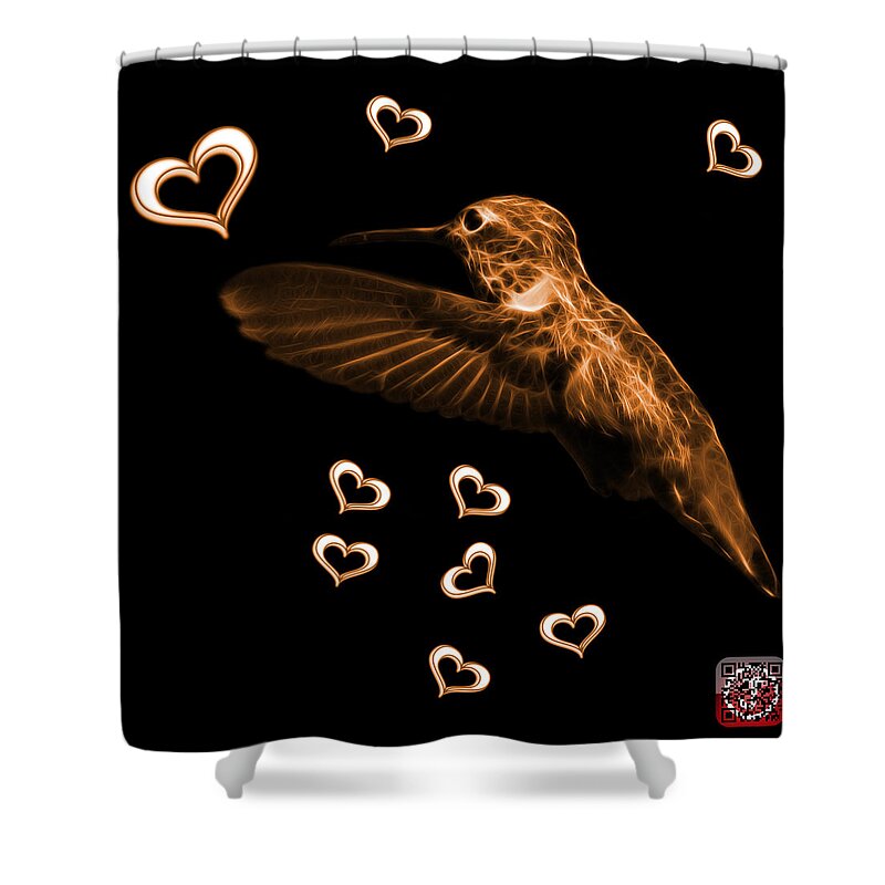 Hummingbird Shower Curtain featuring the digital art Orange Hummingbird - 2055 F M by James Ahn