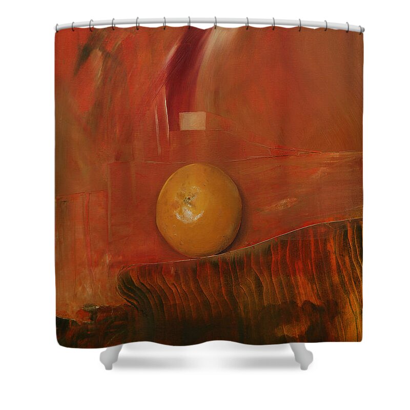 Orange Shower Curtain featuring the painting Orange by James Lavott