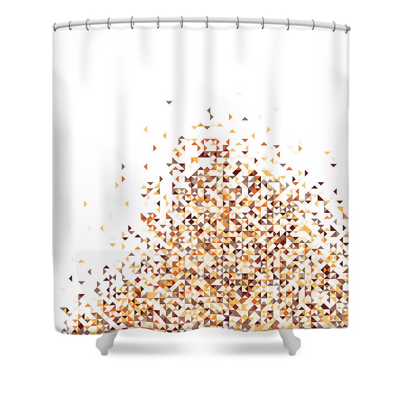 Pixel Shower Curtain featuring the digital art Orange Pixels by Mike Taylor
