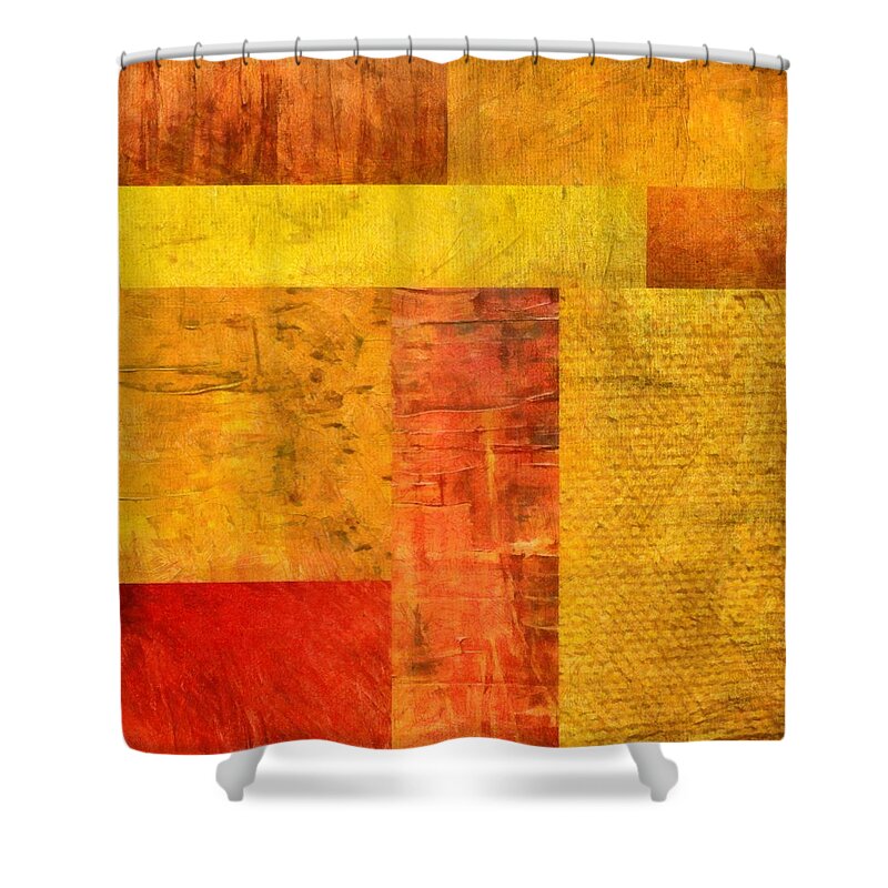 Orande Shower Curtain featuring the painting Orange Study No. 1 by Michelle Calkins