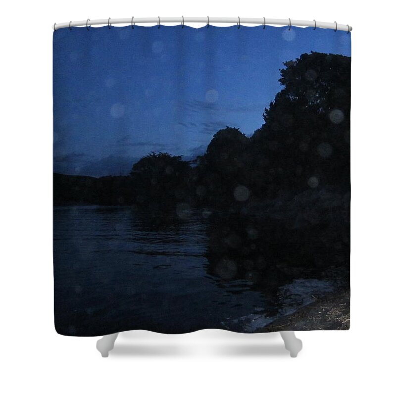 Orbs Shower Curtain featuring the photograph Orbs over Oakura River by Ingrid Van Amsterdam