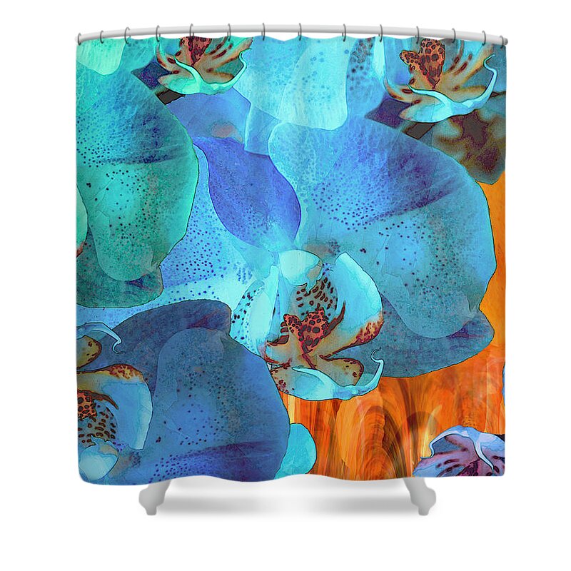 Floral Shower Curtain featuring the photograph Orchid Cascade by Lynda Lehmann