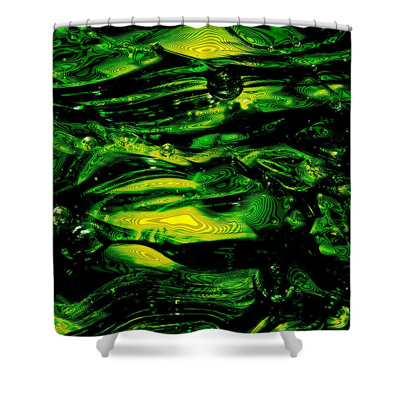Glass Macro - Oregon Ducks Shower Curtain featuring the photograph Oregon Ducks Abstract by David Patterson