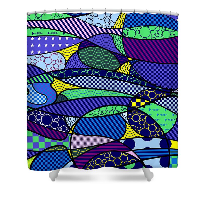 Colorful Shower Curtain featuring the digital art Oregon Memories by Randall J Henrie