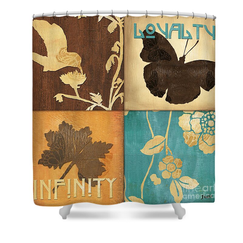Butterfly Shower Curtain featuring the painting Organic Nature 3 by Debbie DeWitt
