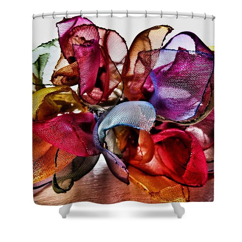 Organza Shower Curtain featuring the photograph Organza Petals by Marianna Mills