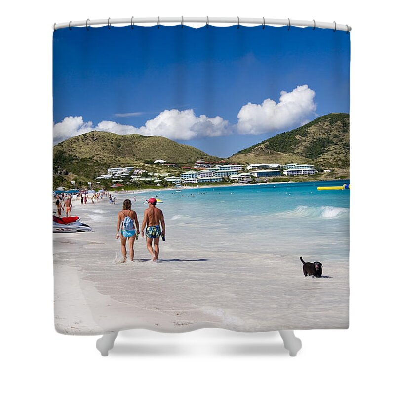 St Martin Shower Curtain featuring the photograph Orient Beach in St Martin FWI by David Smith