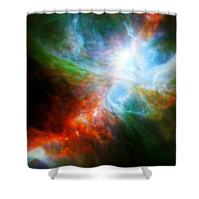 Nasa Images Shower Curtain featuring the photograph Orion's Rainbow 6 by Jennifer Rondinelli Reilly - Fine Art Photography