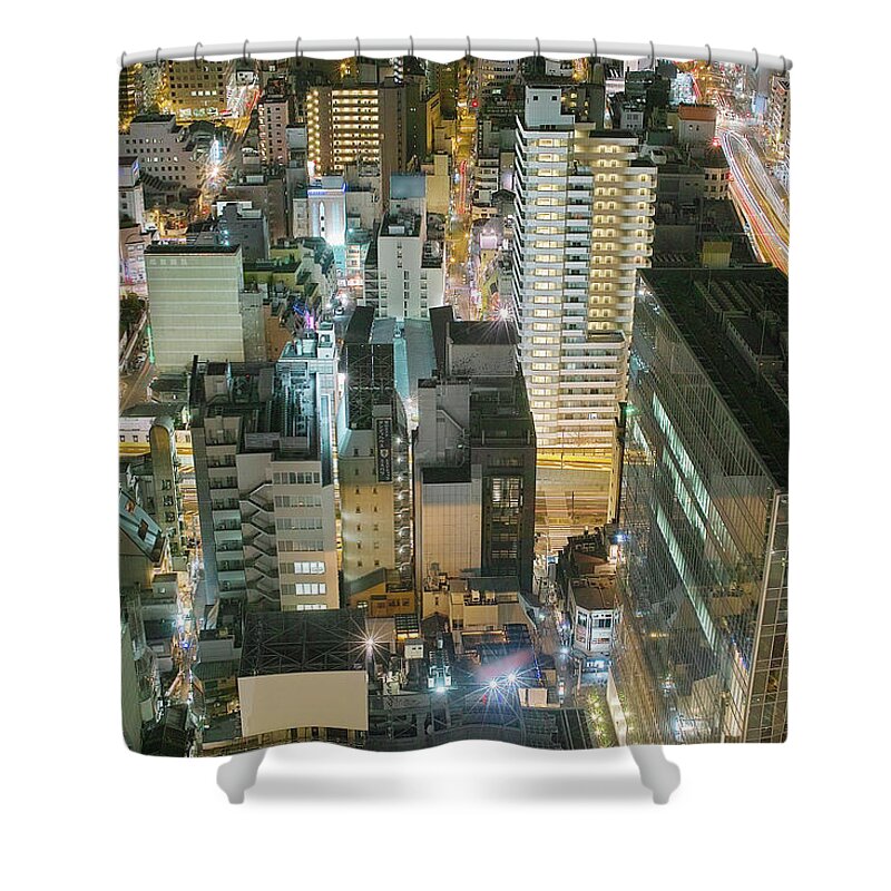 Osaka Prefecture Shower Curtain featuring the photograph Osaka Look Down by Spiraldelight
