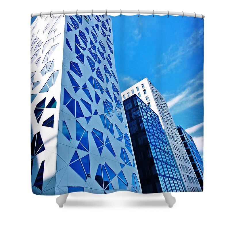 Oslo Architecture No. 2 Shower Curtain featuring the photograph Oslo Architecture No. 2 by Mary Machare