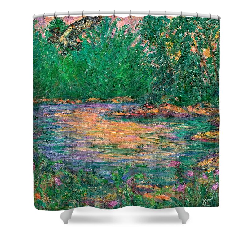 Kendall Kessler Shower Curtain featuring the painting Osprey Evening by Kendall Kessler