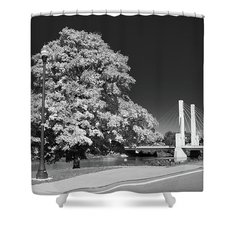 Forest Shower Curtain featuring the photograph OSU Campus 9216 by Guy Whiteley