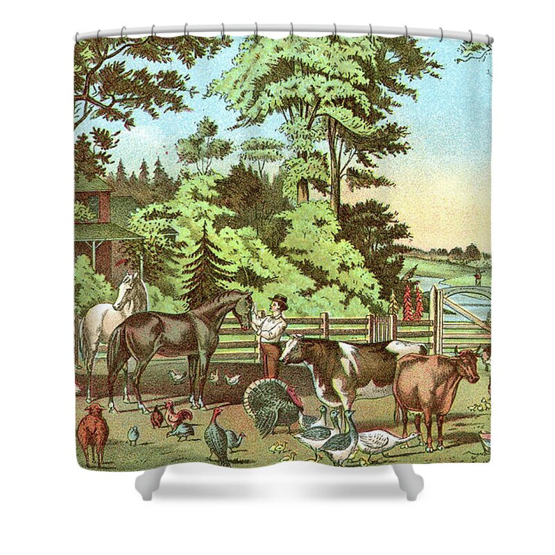 Horse Shower Curtain featuring the digital art Our Dumb Friends by Nnehring