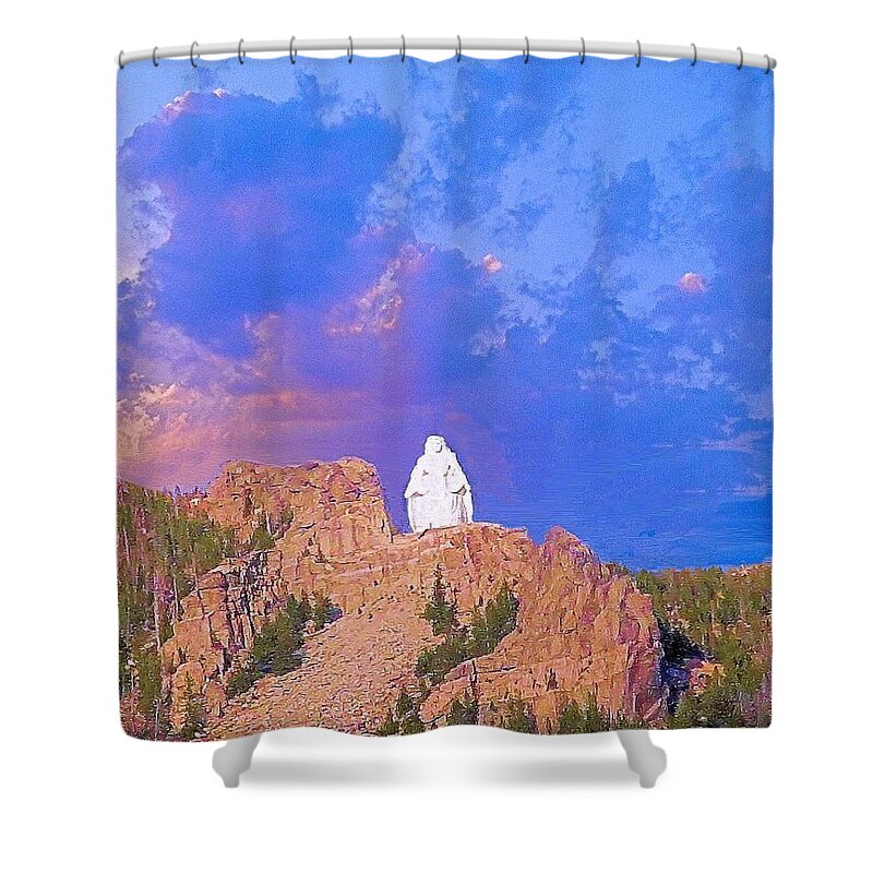 Lady Of The Rockies Shower Curtain featuring the photograph Our Lady of the Rockies by Janette Boyd