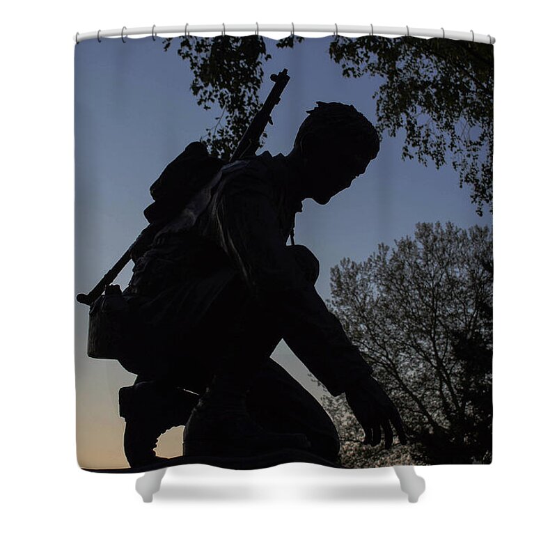 American Soldier Shower Curtain featuring the photograph Our Soldiers Give so Much by Ron Roberts