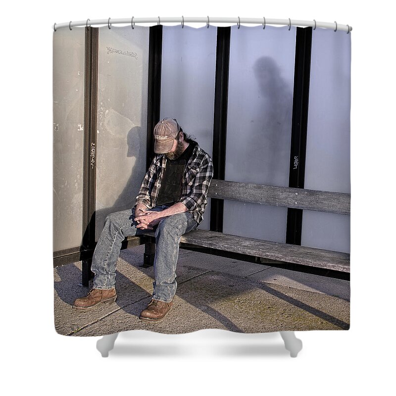 Digital Shower Curtain featuring the digital art Out of Body Experience by Rick Mosher