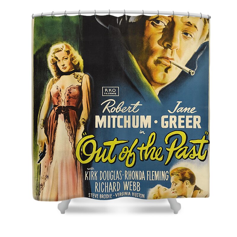 Movie Poster Shower Curtain featuring the photograph Out of the Past - 1947 by Georgia Clare