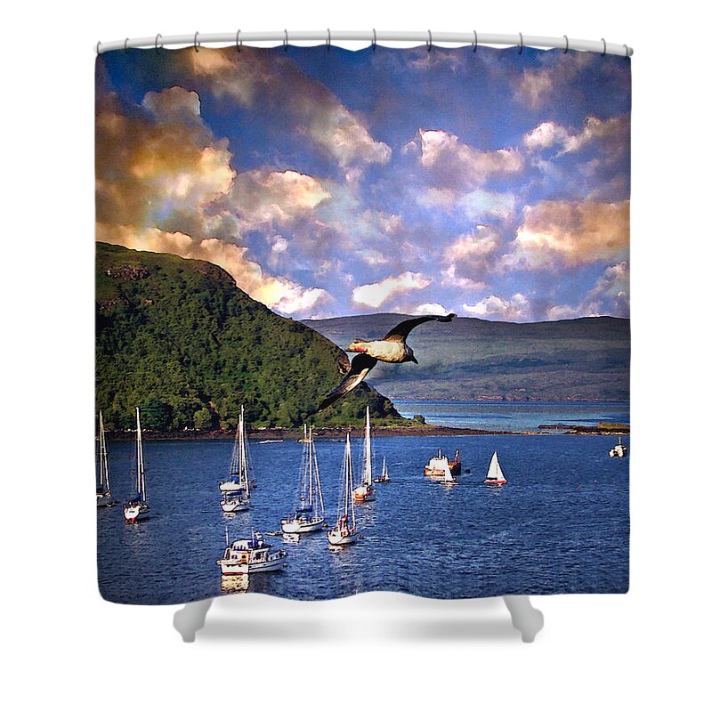 Ocean Shower Curtain featuring the digital art Out To Sea by Vicki Lea Eggen