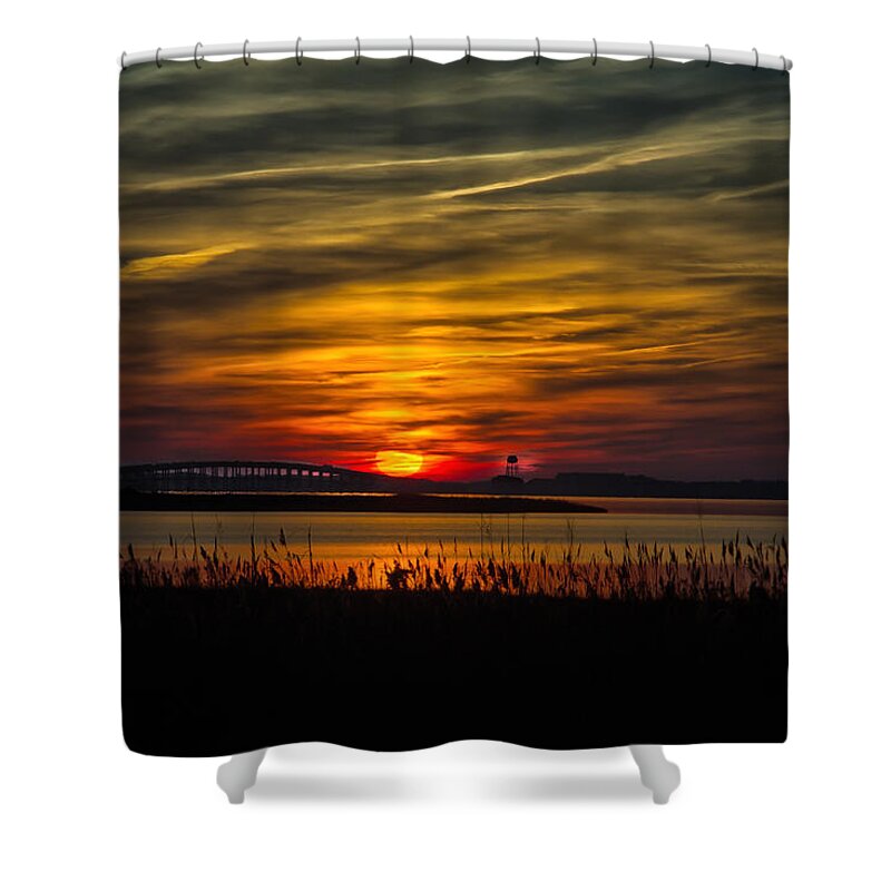 2012 Shower Curtain featuring the photograph Outer Banks Sunset by Ronald Lutz