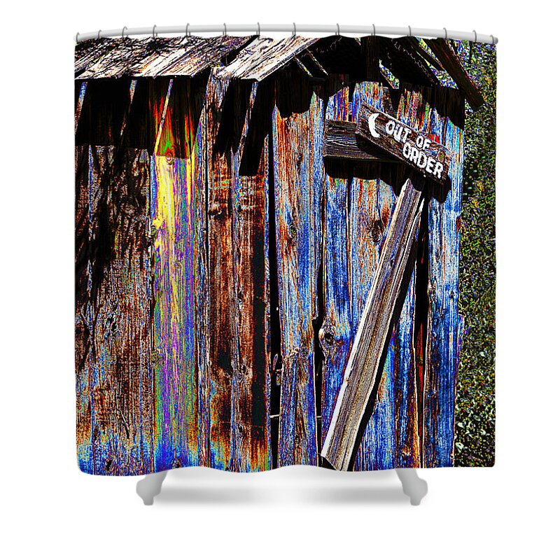 Outhouse Shower Curtain featuring the photograph Outhouse Pop Art by Phyllis Denton