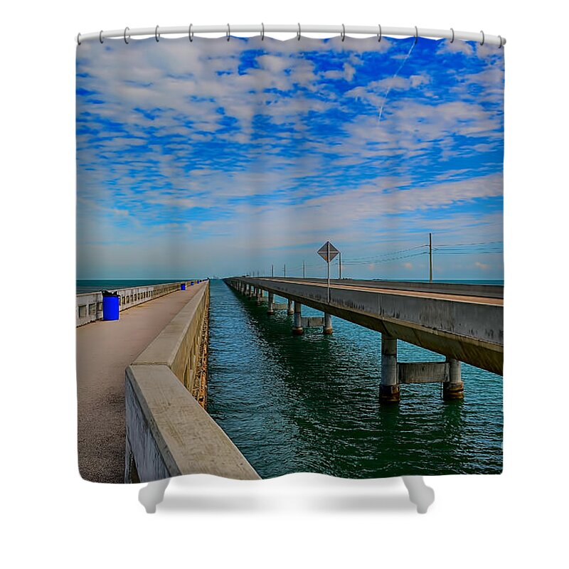 Florida Canvas Shower Curtain featuring the photograph Overseas Highway Florida Keys by Chris Thaxter