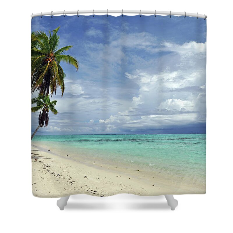 Atoll Shower Curtain featuring the photograph Pacific Beach by Oversnap