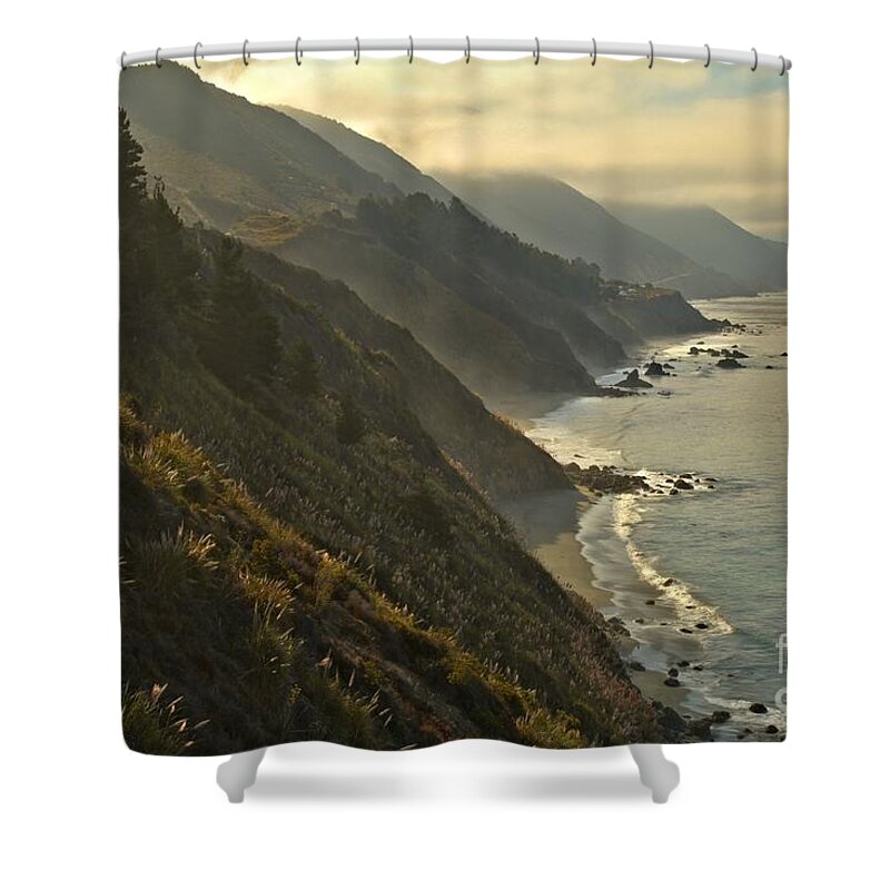 California State Parks Shower Curtain featuring the photograph Pacific Coastal Cliffs by Adam Jewell