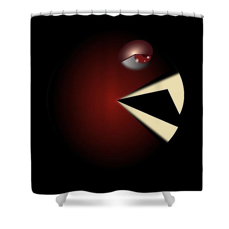 Pacman Shower Curtain featuring the digital art Pacula by Vintage Collectables