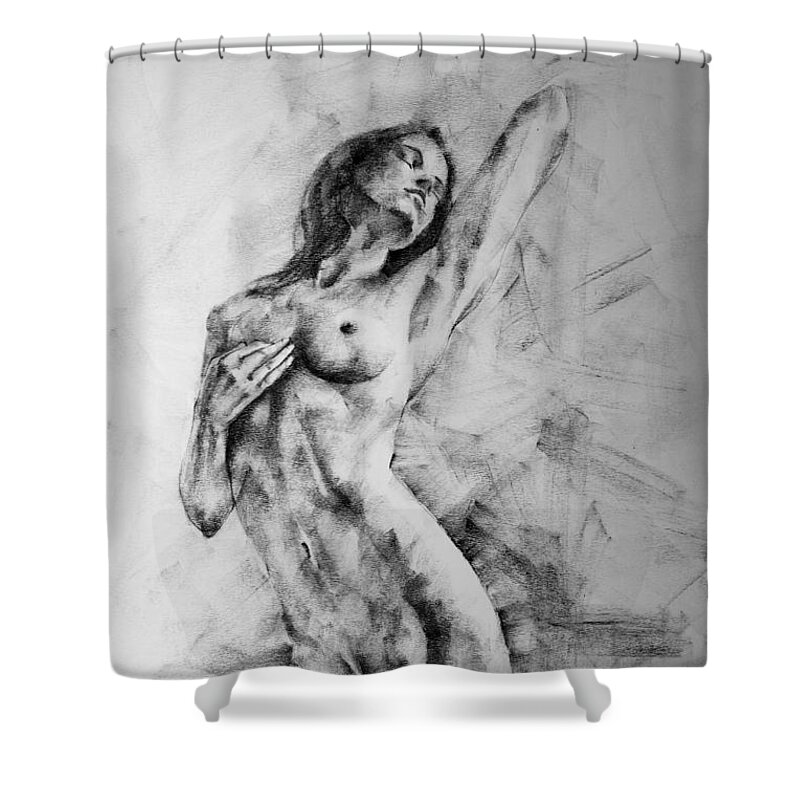 Erotic Shower Curtain featuring the drawing Page 12 by Dimitar Hristov