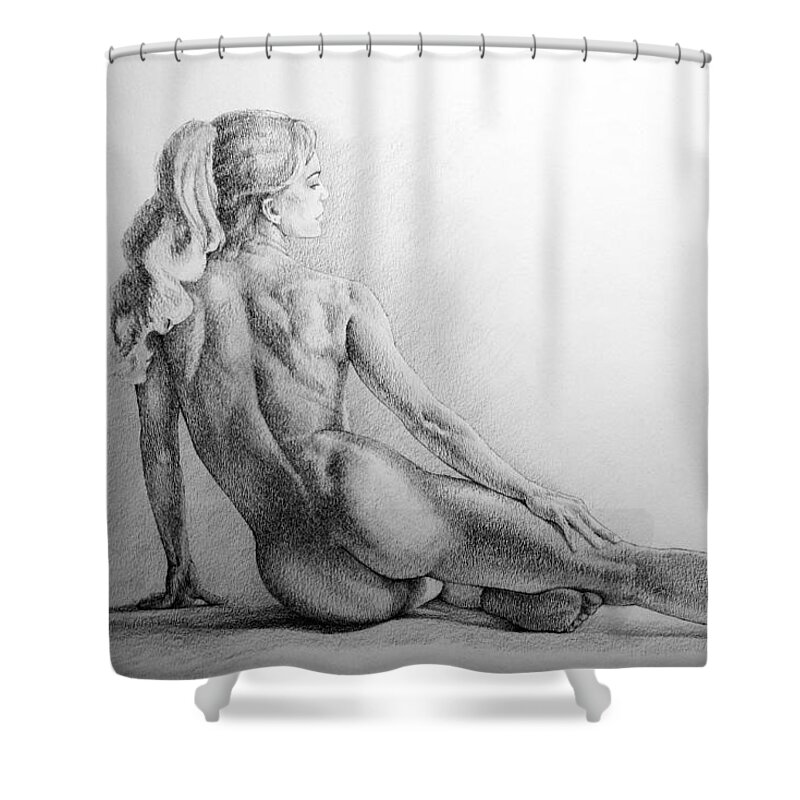 Erotic Shower Curtain featuring the drawing Page 16 by Dimitar Hristov